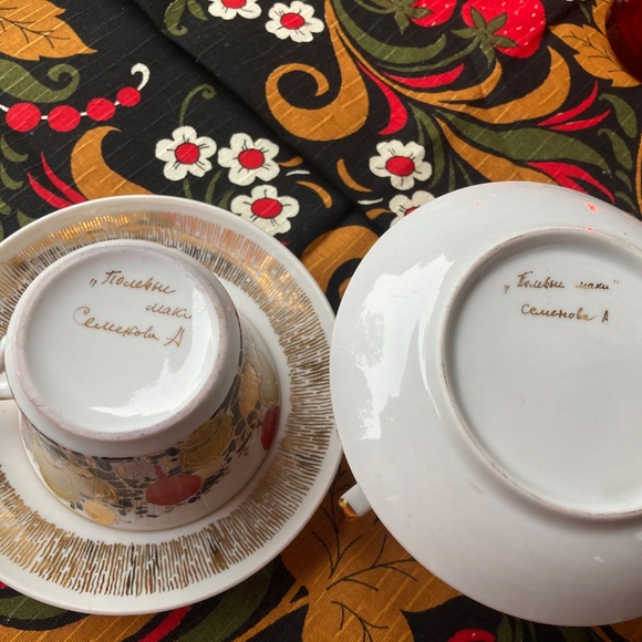 Tea pair “Field Poppies” (2 cups with saucers) - Picture 5 of 10